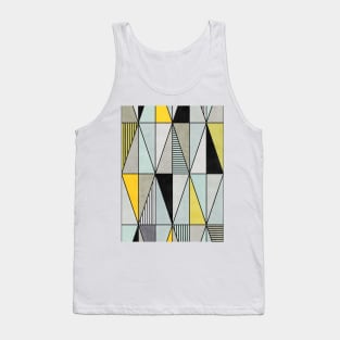 Colorful Concrete Triangles - Yellow, Blue, Grey Tank Top